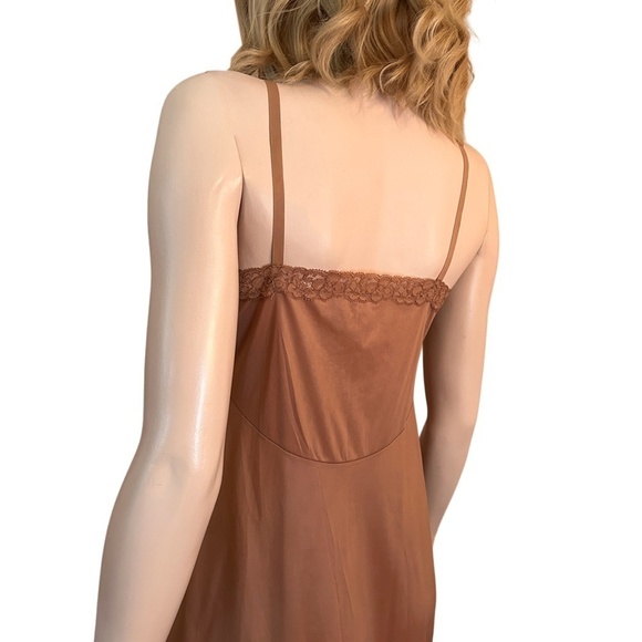 Vintage 60s KAYSER Full Slip 100% Nylon Matching Mocha Lace Lacy - Picture 6 of 15